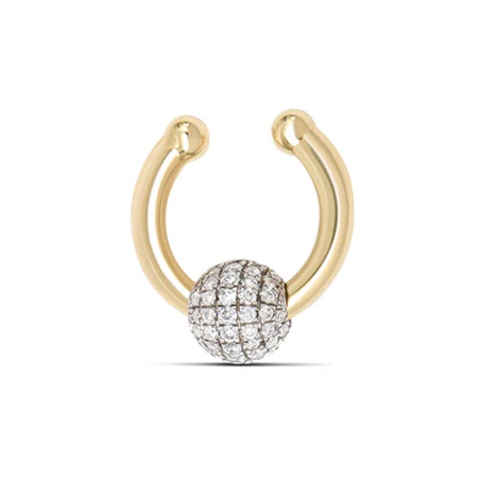 Gold & Silver Ear Cuff Cubic Zirconia